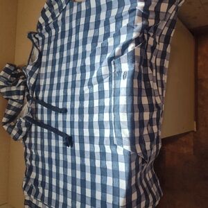 Blue and White Checkered Hoodie